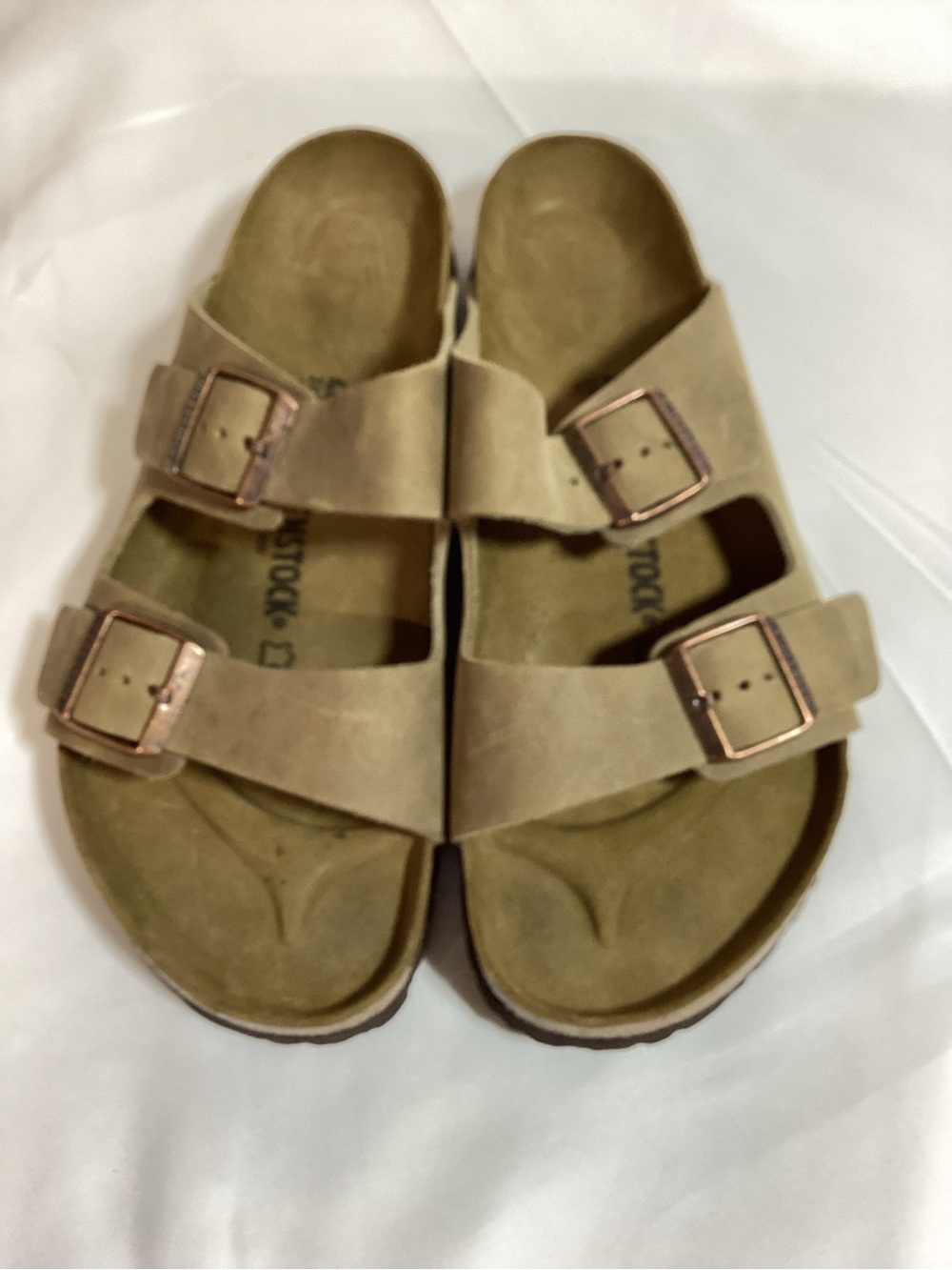 Birkenstock Men's Two-Strap Sandals in Light Brown Suede
